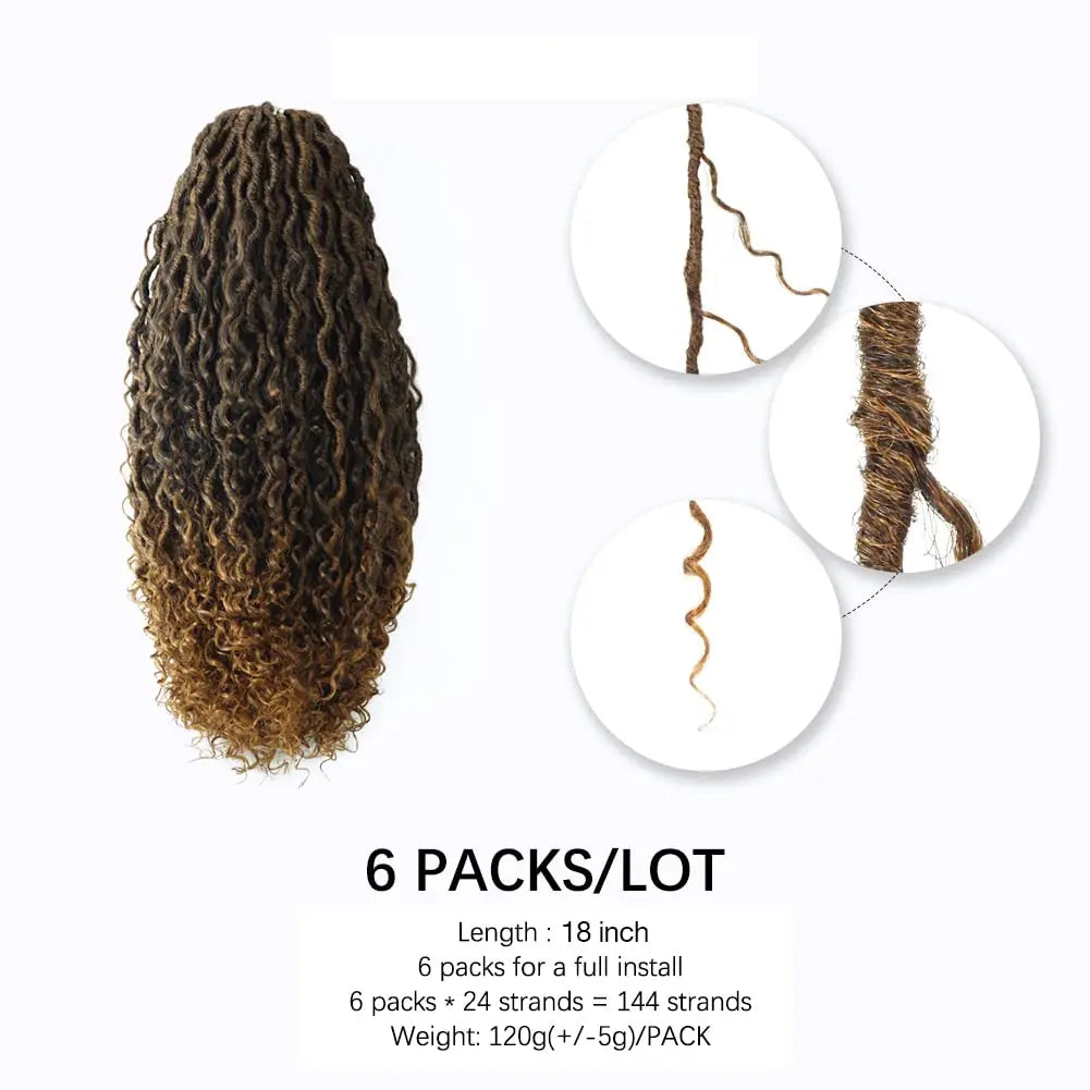 ( US ONLY) FAST SHIPPING GL | Toyotress® Curly Locs Crochet Hair - Natural Black Pre-twisted Faux Locs Crochet Braids, Short Pre-looped Synthetic Braiding Hair Extensions Toyotress